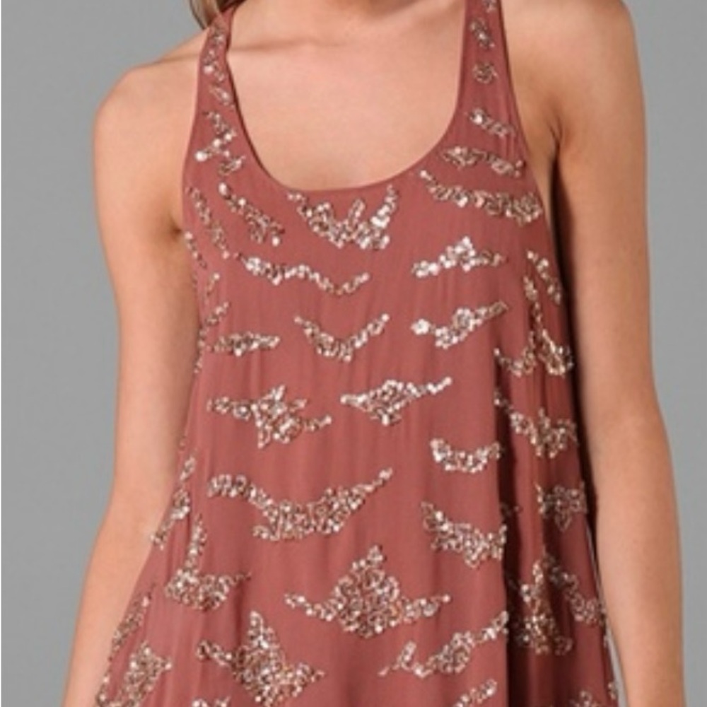 Alice + Olivia Sequin Embellished Tank Top - Mauve
